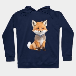 Nature, Cute Fox With Cute Small Shirt Hoodie